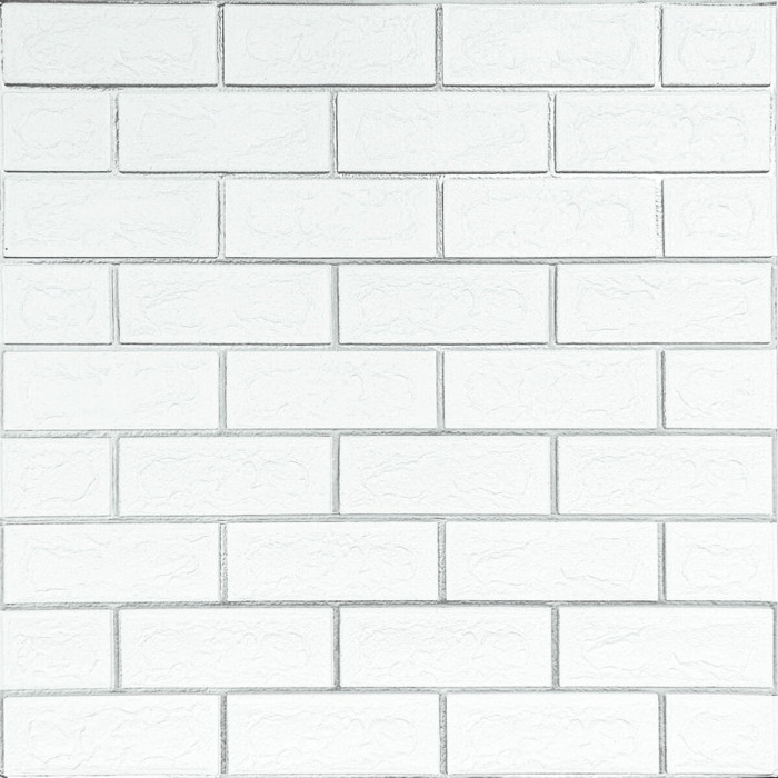 Панель стеновая 70*70cm*5mm белый кирпич с серебром (D) SW-00001502